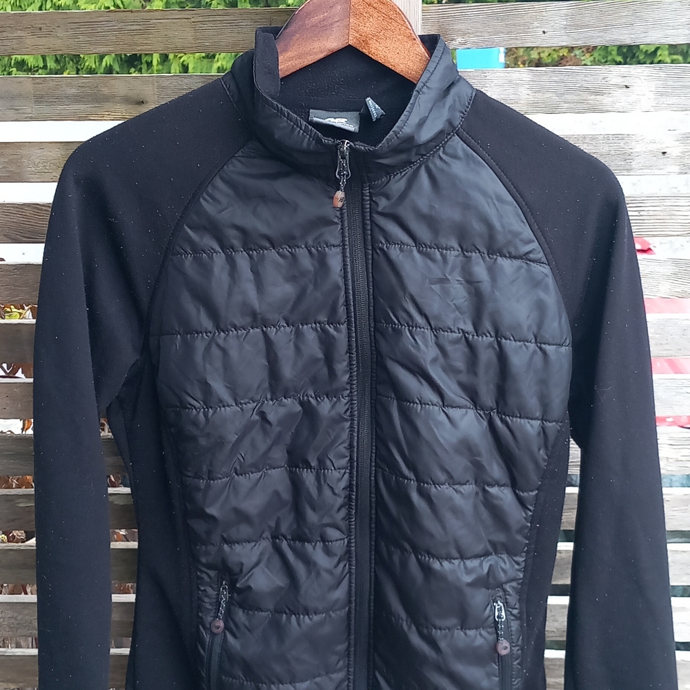 Women's New Balance Black Quilted Sweater Jacket, Size M